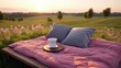bed in the field relaxation pillow coverlet flowers place dream soft cover photo bedroom air zen