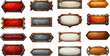 © LadadikArt - Empty medieval frames. Game ui borders decor bundle, antique ornament frame signs, viking metal banners avatar epic ornaments elements isolated on white