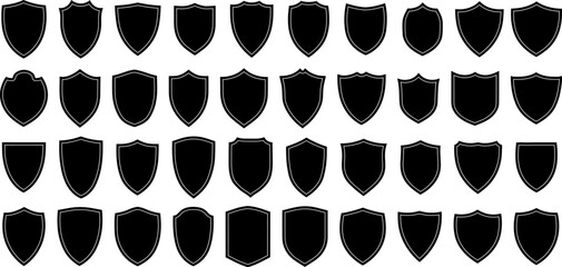 police badge shapes. badges shields, club award empty labels, medieval guard emblems forms, security