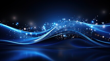 Wall Mural - a design with a futuristic concept art theme that features abstract particles and waves.