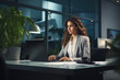 © c80 - Elegantly Dressed Businesswoman in a Modern Corporate Setting