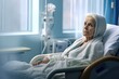 © c80 - Solitude and Strength: A Woman Faces Illness Alone in the Hospital Room, Embracing Resilience and Healing