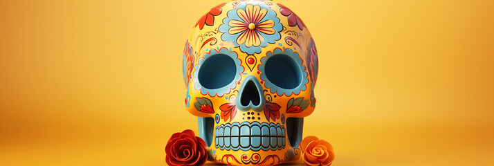 Day of the Dead sugar skull on a light background