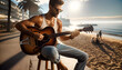 Guitarra na praia