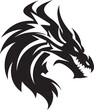 © BABBAN - Mythical Power Black Dragons Majesty in Vector Monstrous Glory Monochrome Dragon Design with Flair