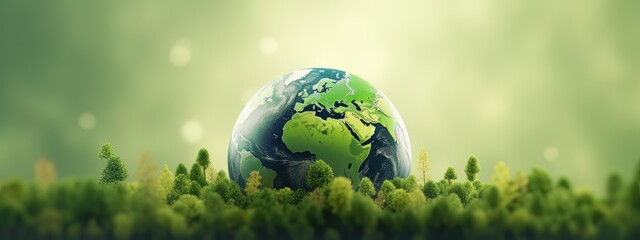 Wall Mural - eco friendly earth banner, save the world concept, earth day, environment day.