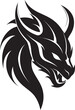 © BABBAN - Shadowy Beast Black Vector Majesty of the Ferocious Dragon Mythical Power Monochrome Vector Charm of the Dragon