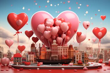 Wall Mural - valentine day balloons