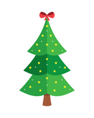 Wall Mural - christmas tree and bow