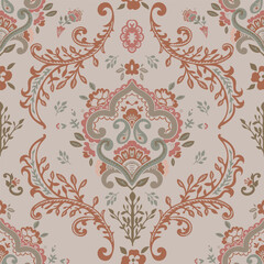 Wall Mural - Floral decoration, paisley design seamless pattern