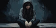 Depressed teenager girl sitting slumped symbolizing bad emotional state