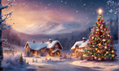 Wall Mural - Attractive Christmas wallpapers background.