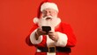 © mariyana_117 - beard santa claus use smartphone impressed