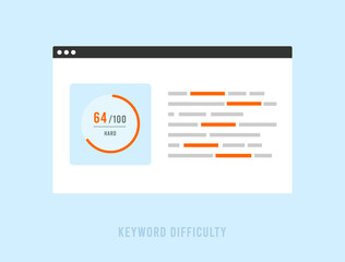 Wall Mural - keyword difficulty gauges search engines first-page ranking difficulty on 0-100 scale. seo keyword d