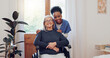 © Wesley JvR/peopleimages.com - Senior care, nurse and old woman with wheelchair, portrait and smile in health at nursing home. Support, kindness and happy face of caregiver with elderly person with disability for homecare service.