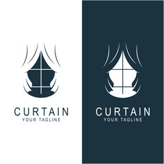 curtain logo vector icon illustration design