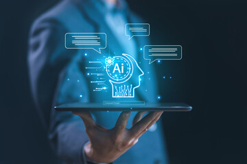 Wall Mural - chatbot generates ai chat the information command prompt