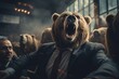 Bear Market Roaring Panicking Anxious Bearish Losing Money Going Bankrupt Bankruptcy Recession Financial Crisis Falling Crashing Plunging Slumping Dropping Stock Market Mental Health Problems