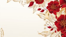 Beautiful Abstract Red And Gold Floral Design