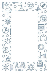 Science, Technology, Engineering, mathematics thin line frame. STEM Education banner