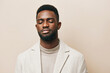 © SHOTPRIME STUDIO - american man beige young black american african guy portrait face background african model