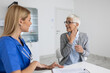 © Graphicroyalty - Young female professional doctor physician consulting patient, talking to senior woman client at medical checkup visit. diseases treatment. medical health care concept