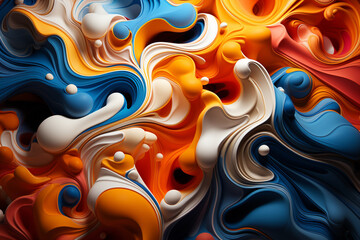Poster - A series of abstract shapes and patterns merging and transforming, mirroring the fluidity and ever-changing nature of dreams.  