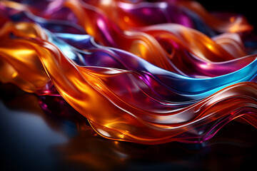 Poster - Abstract ribbons and streamers in bold colors, symbolizing the festive spirit of New Year's celebrations.  