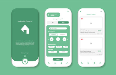 Wall Mural - buy real estate properties via online for mobile app. graphical user interface for responsive mobile