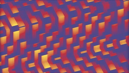 Aufkleber - Modern trendy background with seamless loop animation rectangular geometric shapes with trendy gradient. 3d rendering. 4K, Ultra HD resolution