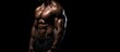 © Thares2020 - Muscle mastery athletic bodybuilder dumbbell workout. Building strength. Fitness and health with handsome athlete. Powerful physique. Muscular man on black background isolated at gym