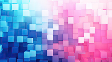 Wall Mural - Texture background with random 3d cubic metal boxes in bright blue and red colors
