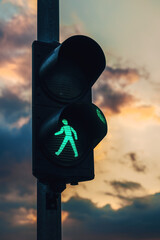 Wall Mural - Pedestrian traffic light is on green