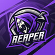 Skull reaper logo mascot design