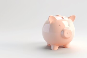 Wall Mural - piggy bank with coins. Pastel background. 3D rendering. Financial and investment business concepts
