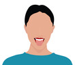 A man was sticking out his tongue as if he was mocking someone. Vector illustration isolated on white background.