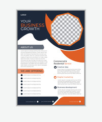 Flyer Template Layout Disincorporate. Business flyer template vector design, Flyer Template Geometric shape used for business poster ,layout.business presentation template, a4 size design.