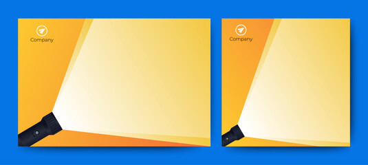 Wall Mural - set announcement banner design blank no text with flashlight. flyer marketing banner template for bu