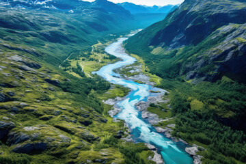 Wall Mural - The river flowing among the mountains