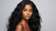 © Malambo/Peopleimages - AI - Portrait of young african woman with long straight hair. Hair care, make-up and hair health