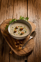 Canvas Print - mushroom cream soup witn parlsey