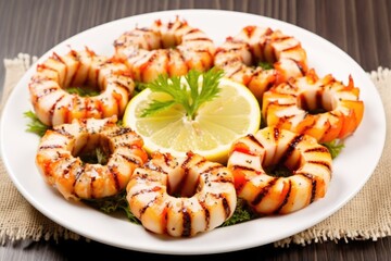 Poster - grilled calamari rings topped with sesame seeds