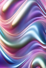 Wall Mural - Abstract background of big waves of shiny iridescent pearls