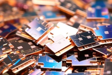 Sticker - macro photo of microchips used in smartwatches