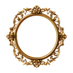 Ornate Picture Frame Isolated on Transparent or White Background, PNG