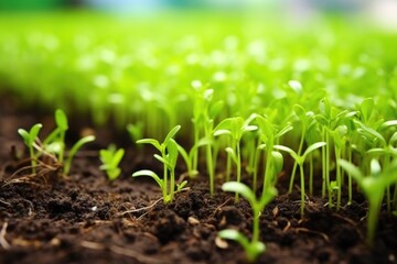 Poster - close-up shot of young tea sprouts