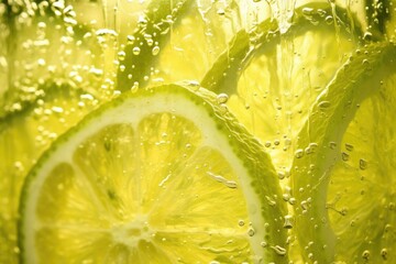 Poster - rough texture of a glass lemonade bottle in natural light