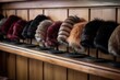 orthodox yiddish fur hats in a row