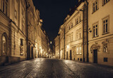 Fototapeta Uliczki - Historic Streets of Prague by Night.