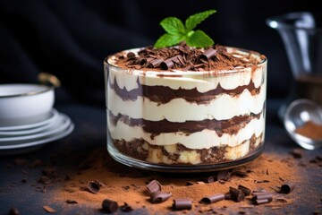 Wall Mural - whole tiramisu decorated with chocolate shavings on top